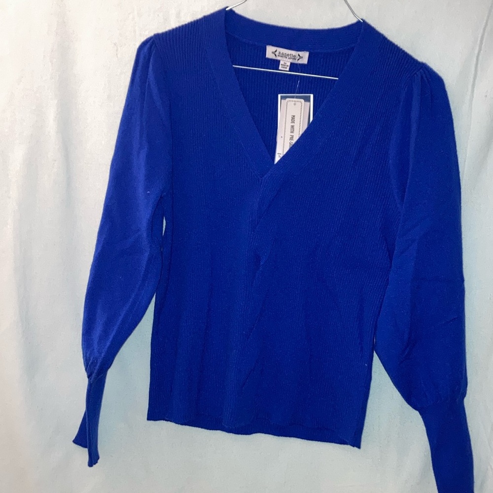 NWT Nanette Blue V-Neck Sweater